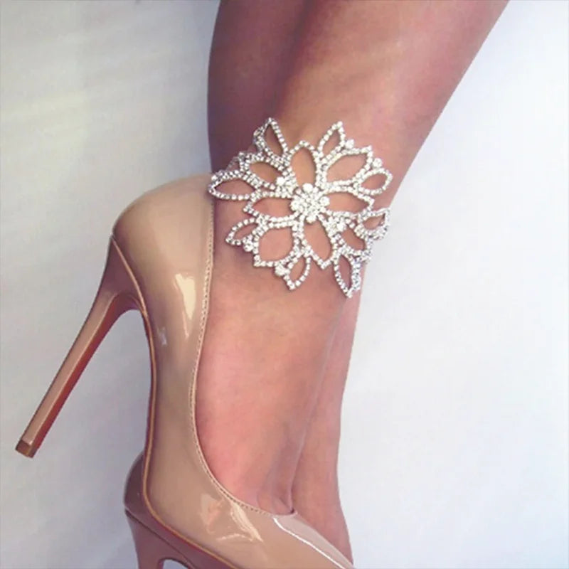 Stonefans Floral Ankle Chain Bridal Wedding High Heel Bracelet