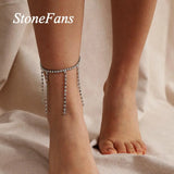Stonefans Rhinestone Tassel Anklet Bracelet for Women