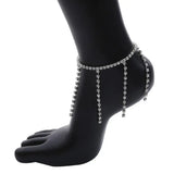 Stonefans Rhinestone Tassel Anklet Bracelet for Women