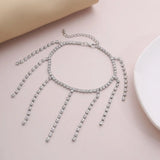 Stonefans Rhinestone Tassel Anklet Bracelet for Women