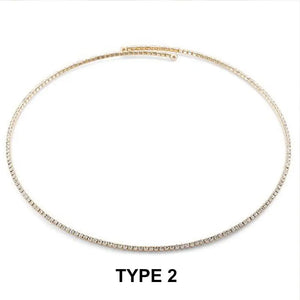 Stonefans Crystal Rhinestone Choker Necklace Bling Round Cuff Collar Jewelry
