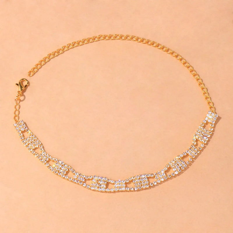 Stonefans Hollow Rhinestone Anklet Bracelets Hand Accessories