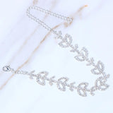 Stonefans Rhinestone Leaf Anklet Bracelets for Beach Women