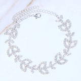 Stonefans Rhinestone Leaf Anklet Bracelets for Beach Women