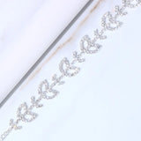 Stonefans Rhinestone Leaf Anklet Bracelets for Beach Women