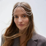 Stonefans Rhinestone Multilayer Head Chain for Women