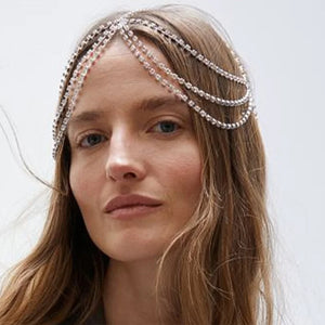 Stonefans Rhinestone Multilayer Head Chain for Women