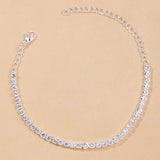 Stonefans Rhinestone Tennis Chain Bracelet Adjustable Charm Hand Chain Bracelet