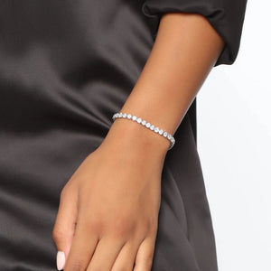 Stonefans Rhinestone Tennis Chain Bracelet Adjustable Charm Hand Chain Bracelet