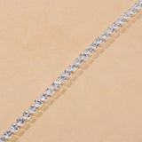 Stonefans Rhinestone Tennis Chain Bracelet Adjustable Charm Hand Chain Bracelet