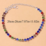 Stonefans Rhinestone Tennis Chain Foot Bracelet for Women