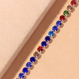 Stonefans Rhinestone Tennis Chain Foot Bracelet for Women