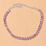Stonefans Rhinestone Tennis Chain Foot Bracelet for Women