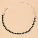Stonefans Rhinestone Tennis Chain Foot Bracelet for Women