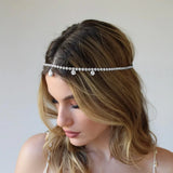 Stonefans Water Drop Rhinestone Head Chain Jewelry for Women Boho Crystal