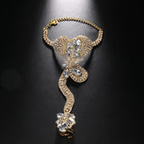Stonefans Snake Finger Bracelet Women Charms Bangle Hand Chain Girls Ring