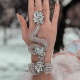 Stonefans Snake Finger Bracelet Women Charms Bangle Hand Chain Girls Ring