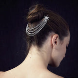 Stonefans Star Rhinestone Hair Chain for Women Crystal Hair Comb