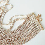 Stonefans Multilayer Choker Rhinestone Necklace - Crystal Bling Jewelry Gift