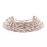 Stonefans Multilayer Choker Rhinestone Necklace - Crystal Bling Jewelry Gift