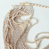 Stonefans Multilayer Choker Rhinestone Necklace - Crystal Bling Jewelry Gift
