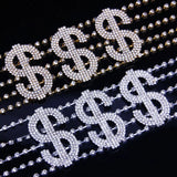 Stonefans Rhinestone Dollar Necklace Choker for Women