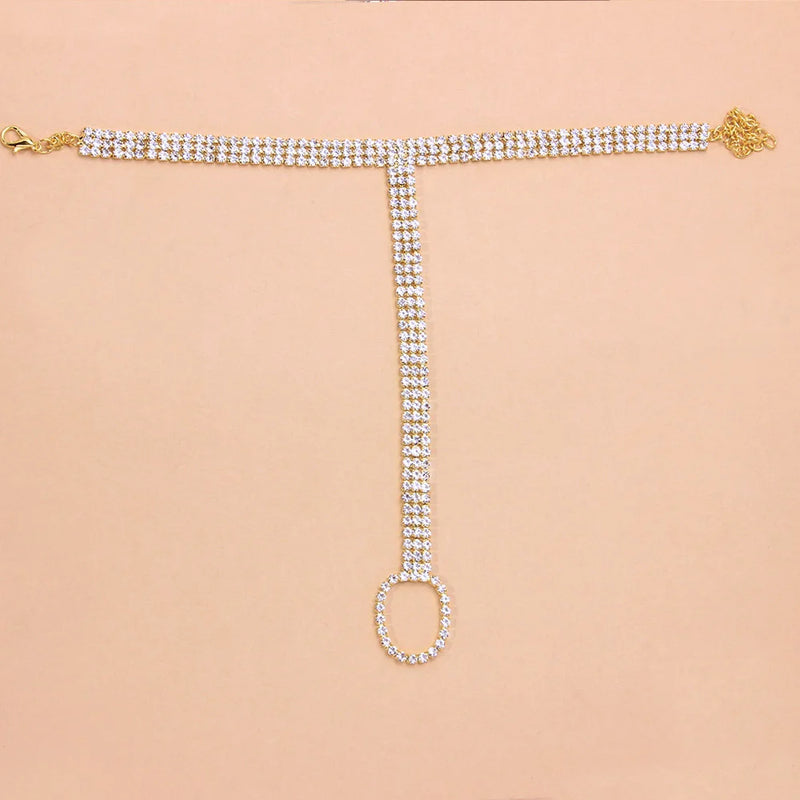 Stonefans Crystal Toe Anklet Jewelry for Women