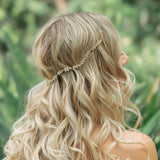 Stonefans Leaves Crystal Headband Hair Comb Bridal Head Wear