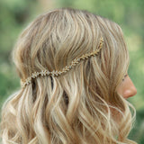 Stonefans Leaves Crystal Headband Hair Comb Bridal Head Wear