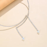 Stonefans Triangle Tassel Choker Rhinestone Necklace