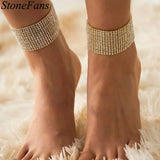 Rhinestone Multi-Row Anklet Ankle Bracelet for Women