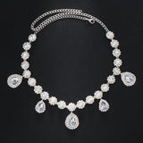 Stonefans Water Drop Pendant Head Chain Jewelry Bridal Rhinestone Headband