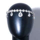 Stonefans Water Drop Pendant Head Chain Jewelry Bridal Rhinestone Headband