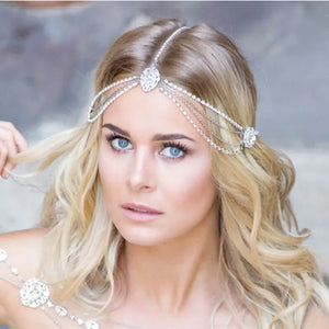 Stonefans Wedding Hair Decoration Rhinestone Head Chain for Bridal