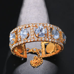 Stonefans Rhinestone Wedding Bracelet for Women Bride