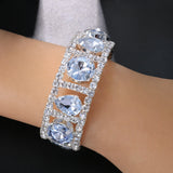 Stonefans Rhinestone Wedding Bracelet for Women Bride