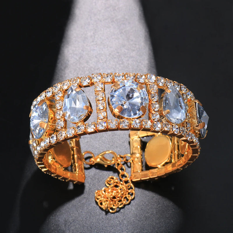 Stonefans Rhinestone Wedding Bracelet for Women Bride