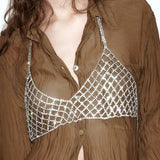 Stonefans Rhinestones Chest Chain Harness Jewelry Necklace