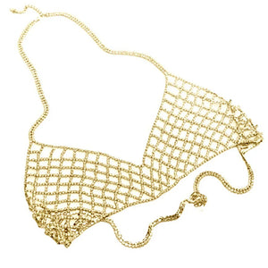 Stonefans Rhinestones Chest Chain Harness Jewelry Necklace