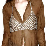 Stonefans Rhinestones Chest Chain Harness Jewelry Necklace