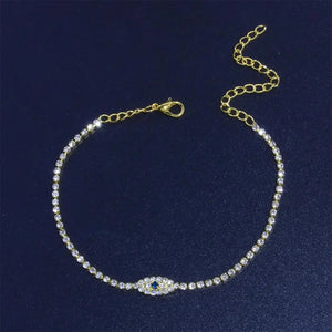 Stonefans Evil Eye Anklet for Women Boho Tennis Charm Ankle Bracelets