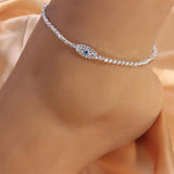 Stonefans Evil Eye Anklet for Women Boho Tennis Charm Ankle Bracelets