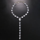 Stonefans Y Shape Rhinestone Necklace Bling Choker Necklaces