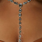Stonefans Y Shape Rhinestone Necklace Bling Choker Necklaces