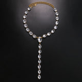 Stonefans Y Shape Rhinestone Necklace Bling Choker Necklaces