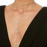 Stonefans Zircon Flowers Crystal Choker Necklace