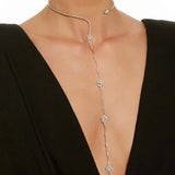 Stonefans Zircon Flowers Crystal Choker Necklace