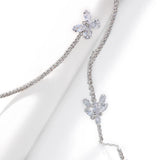 Stonefans Zircon Flowers Crystal Choker Necklace
