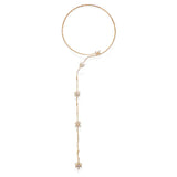 Stonefans Zircon Flowers Crystal Choker Necklace