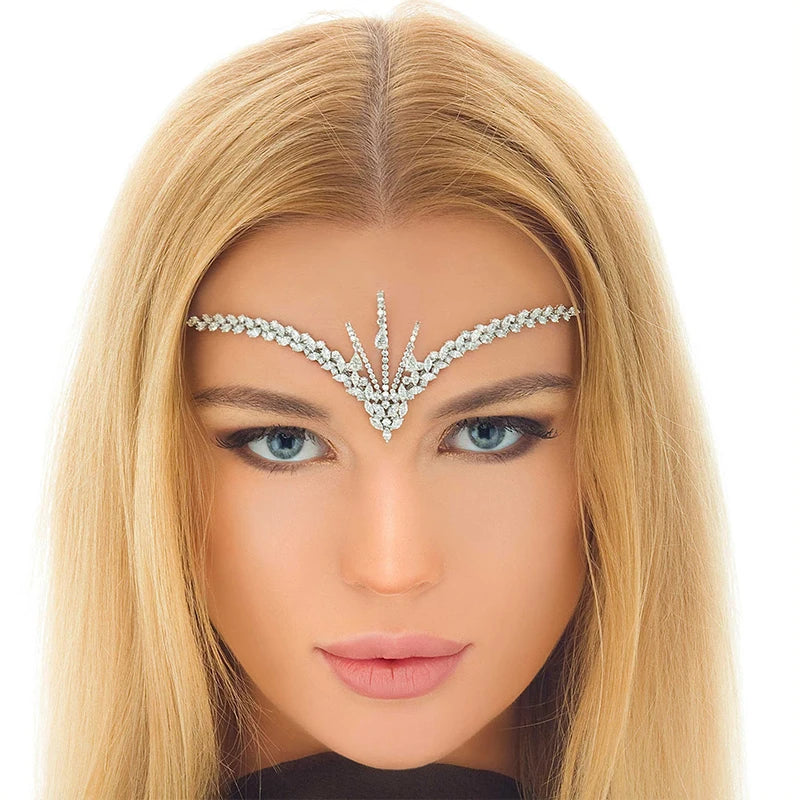 Stonefans Zircon Headband Wedding Indian Hair Tiaras Boho Bride Accessories